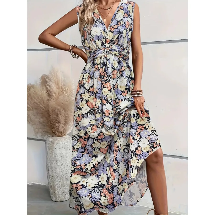 Floral Sleeveless Midi Dress