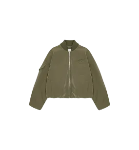 GANNI Light Twill Oversized Short Bomber Jacket