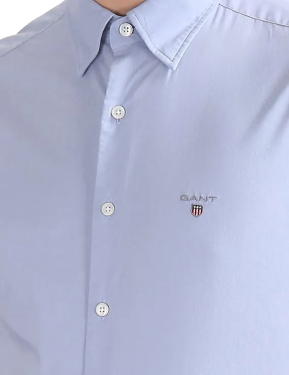 Gant Tech Prep Broadcloth Solid Hidden Button Down Shirt