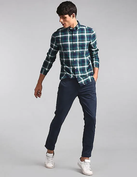 GAP Men Green Slim Fit Button Down Shirt