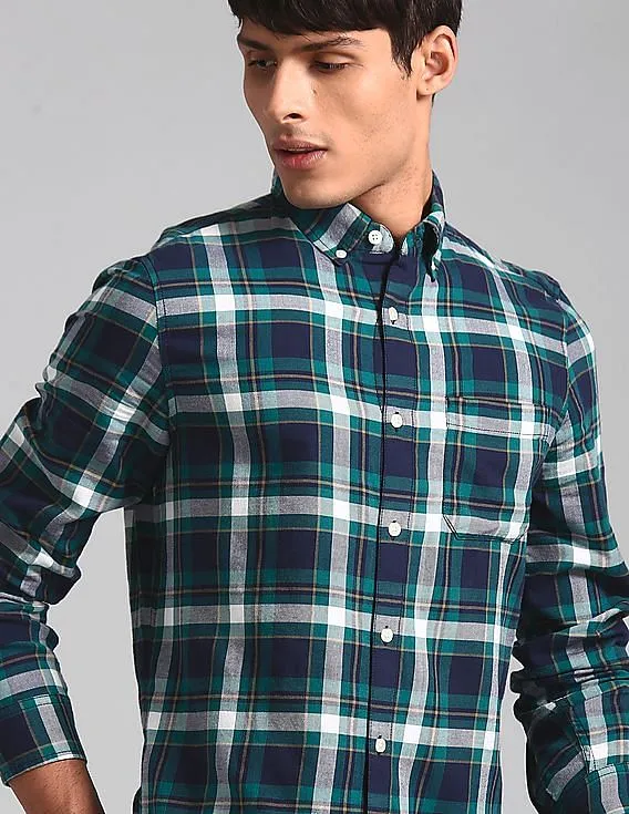 GAP Men Green Slim Fit Button Down Shirt