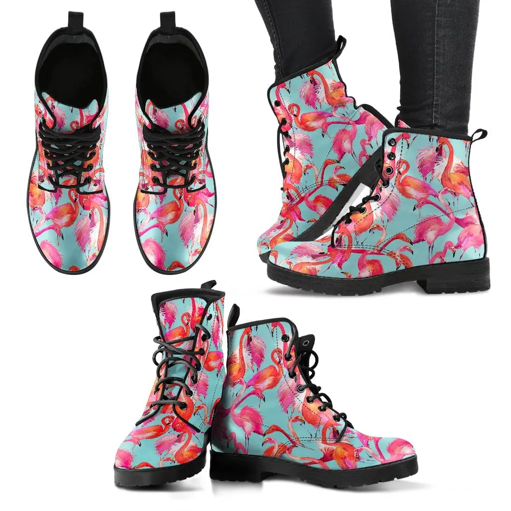 Handcrafted Pretty Flamingo Boots