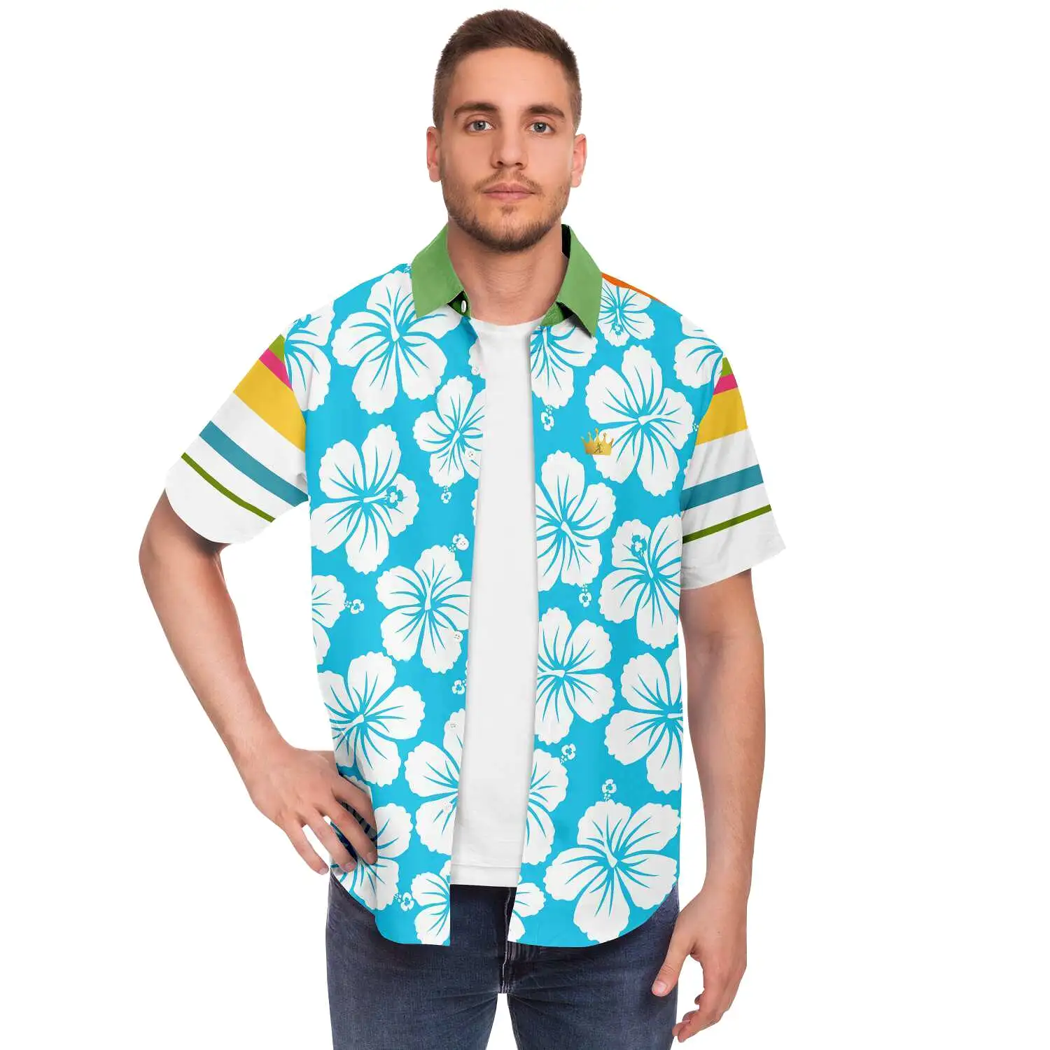 Hawaiian Tropic Short Sleeve Button Down Shirt