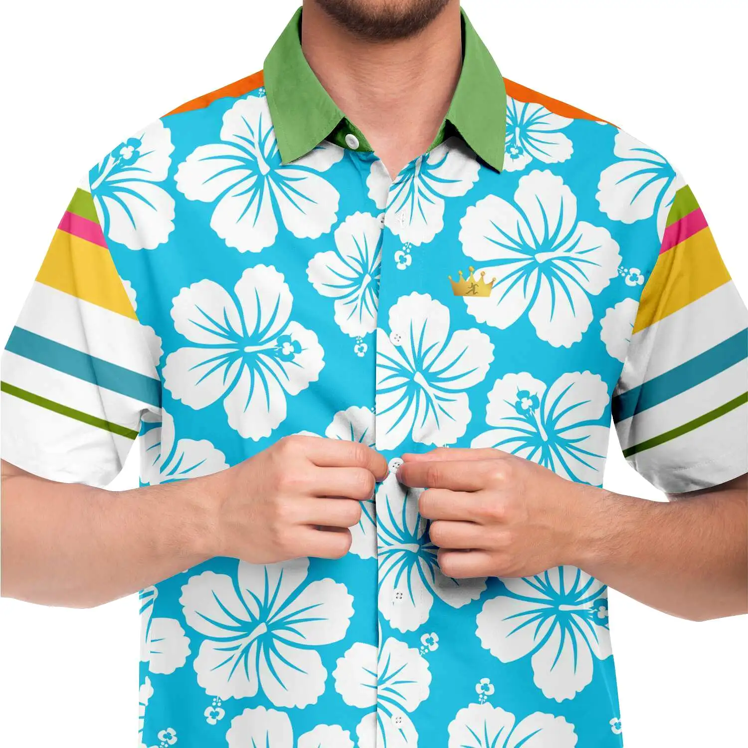 Hawaiian Tropic Short Sleeve Button Down Shirt