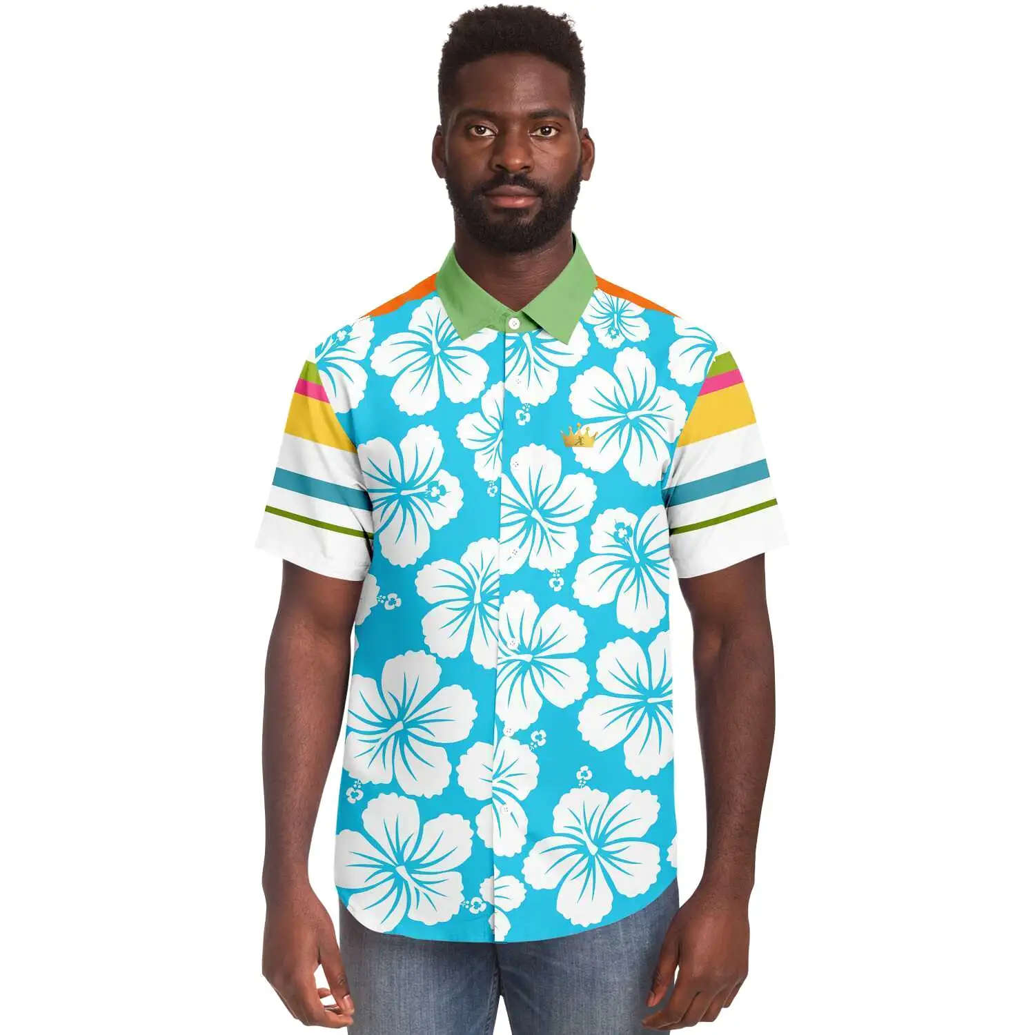 Hawaiian Tropic Short Sleeve Button Down Shirt