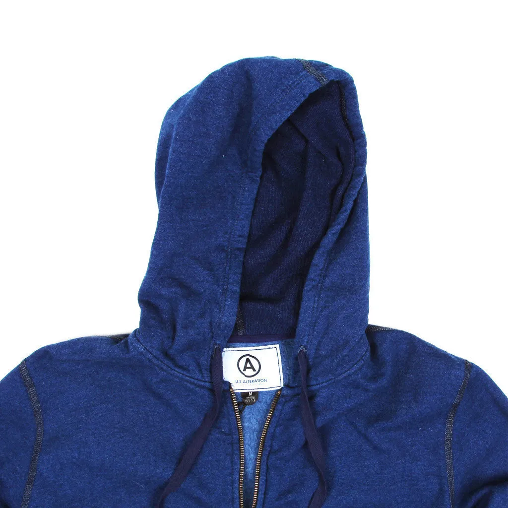 Indigo Zip Hoodie