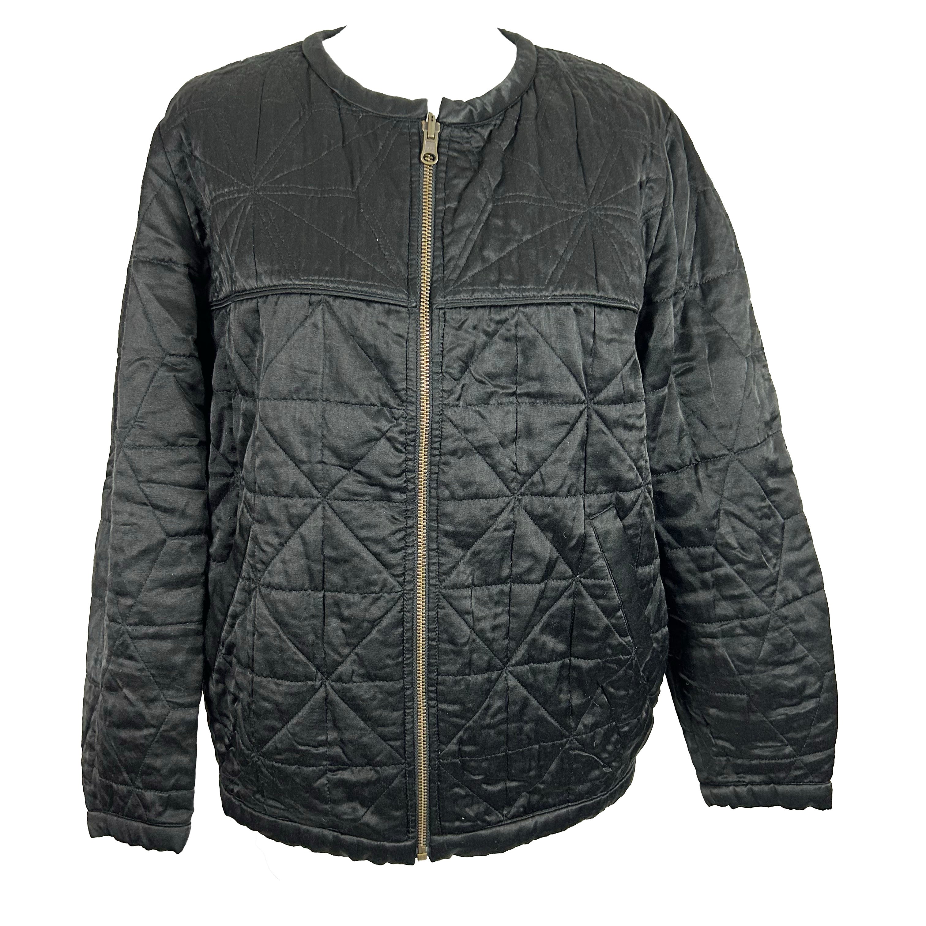 Isabel Marant Etoile Black Quilted Silk Reversible Jacket M