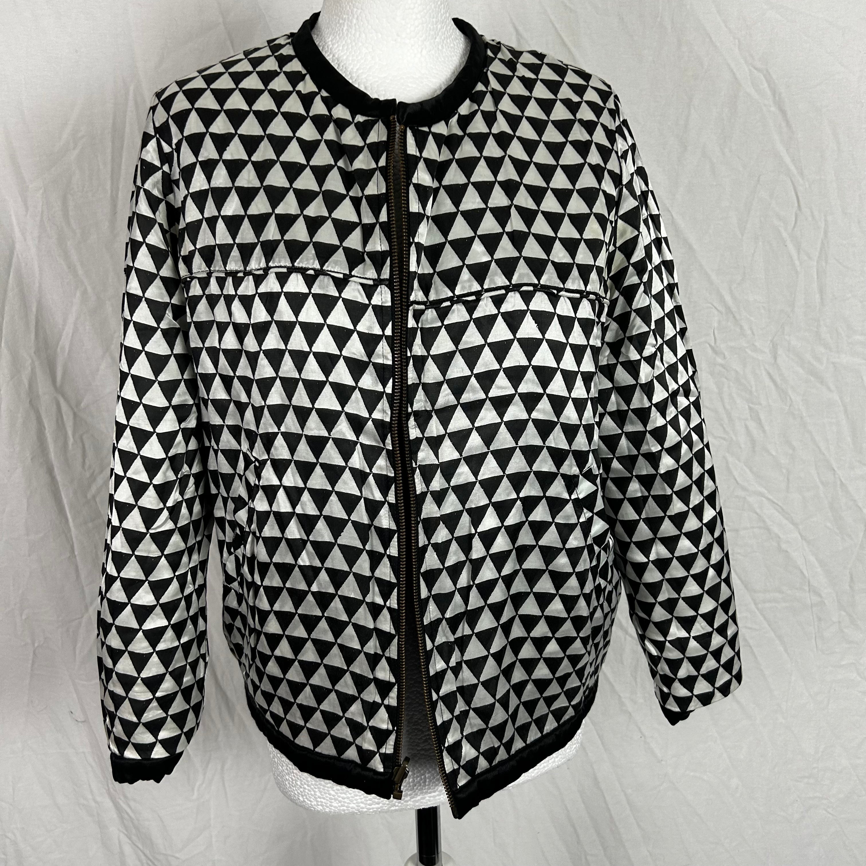 Isabel Marant Etoile Black Quilted Silk Reversible Jacket M