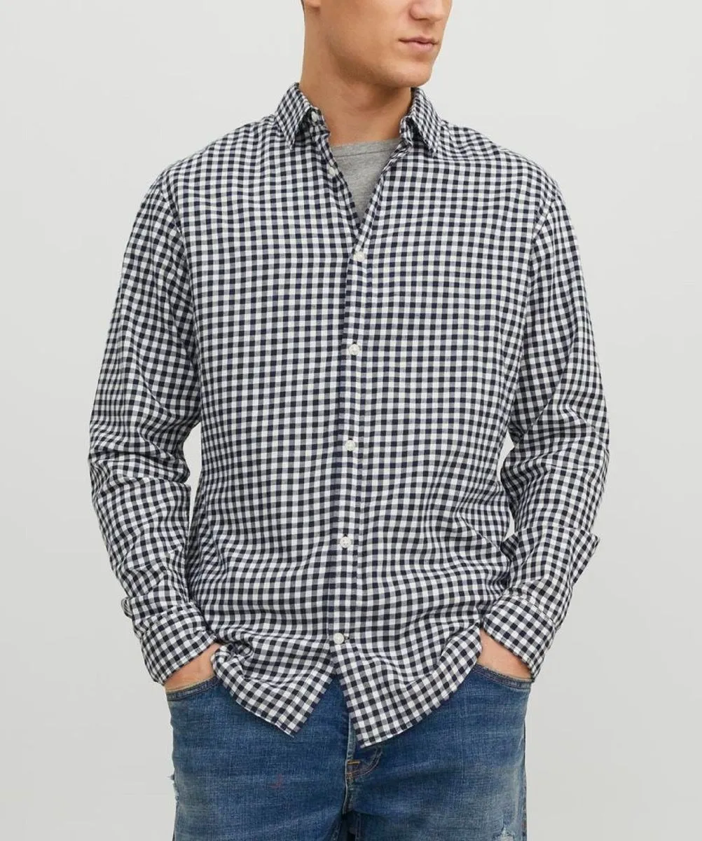 Jack & Jones Gingham Twill Long Sleeve Shirt Cloud Dancer