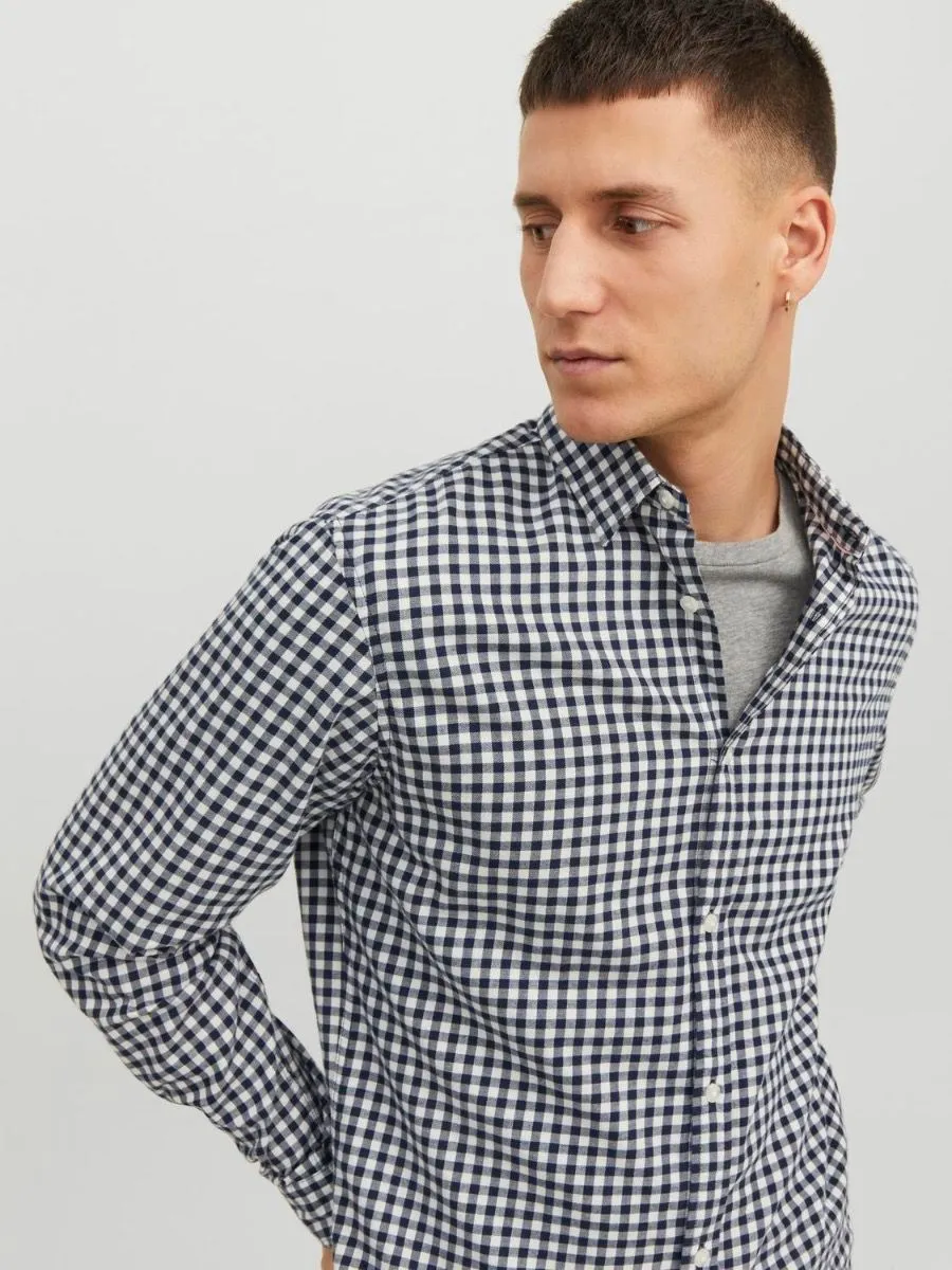 Jack & Jones Gingham Twill Long Sleeve Shirt Cloud Dancer