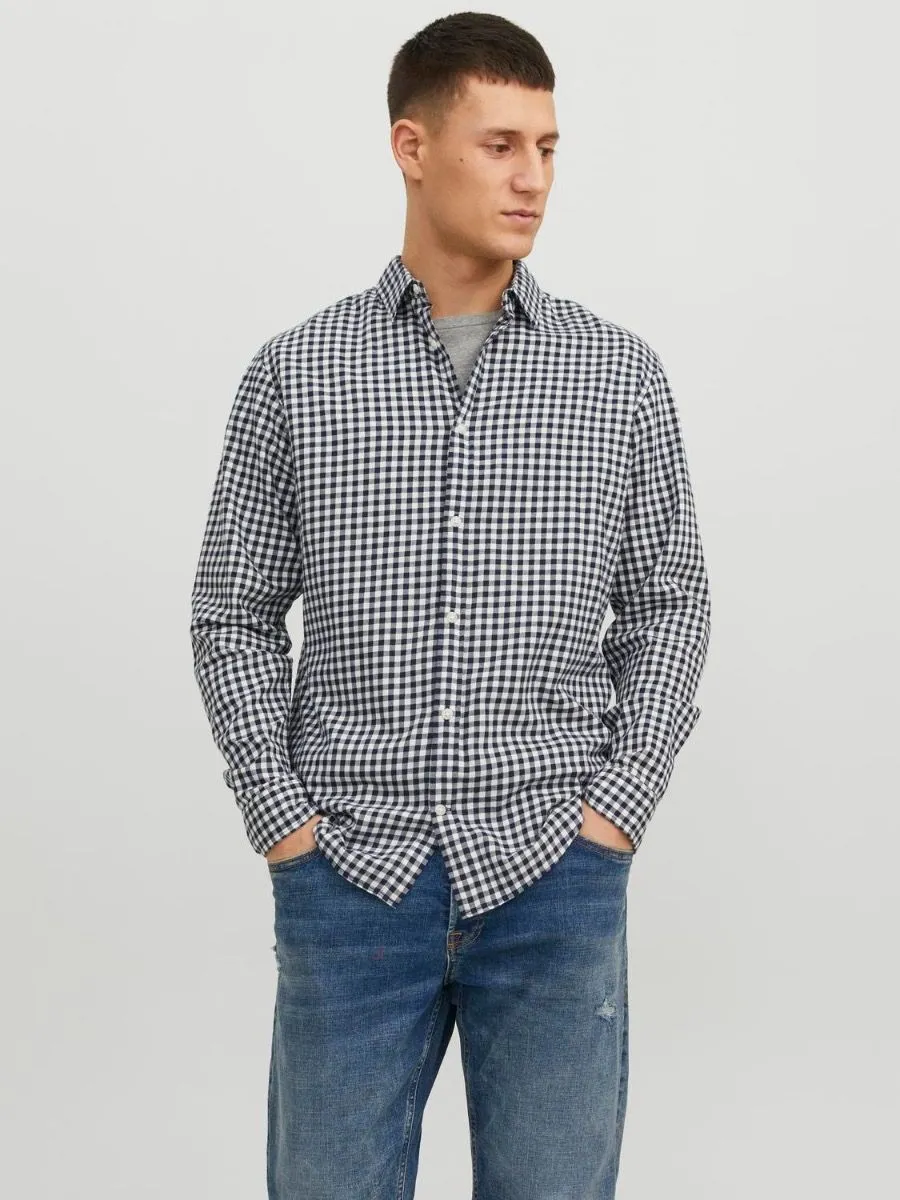 Jack & Jones Gingham Twill Long Sleeve Shirt Cloud Dancer