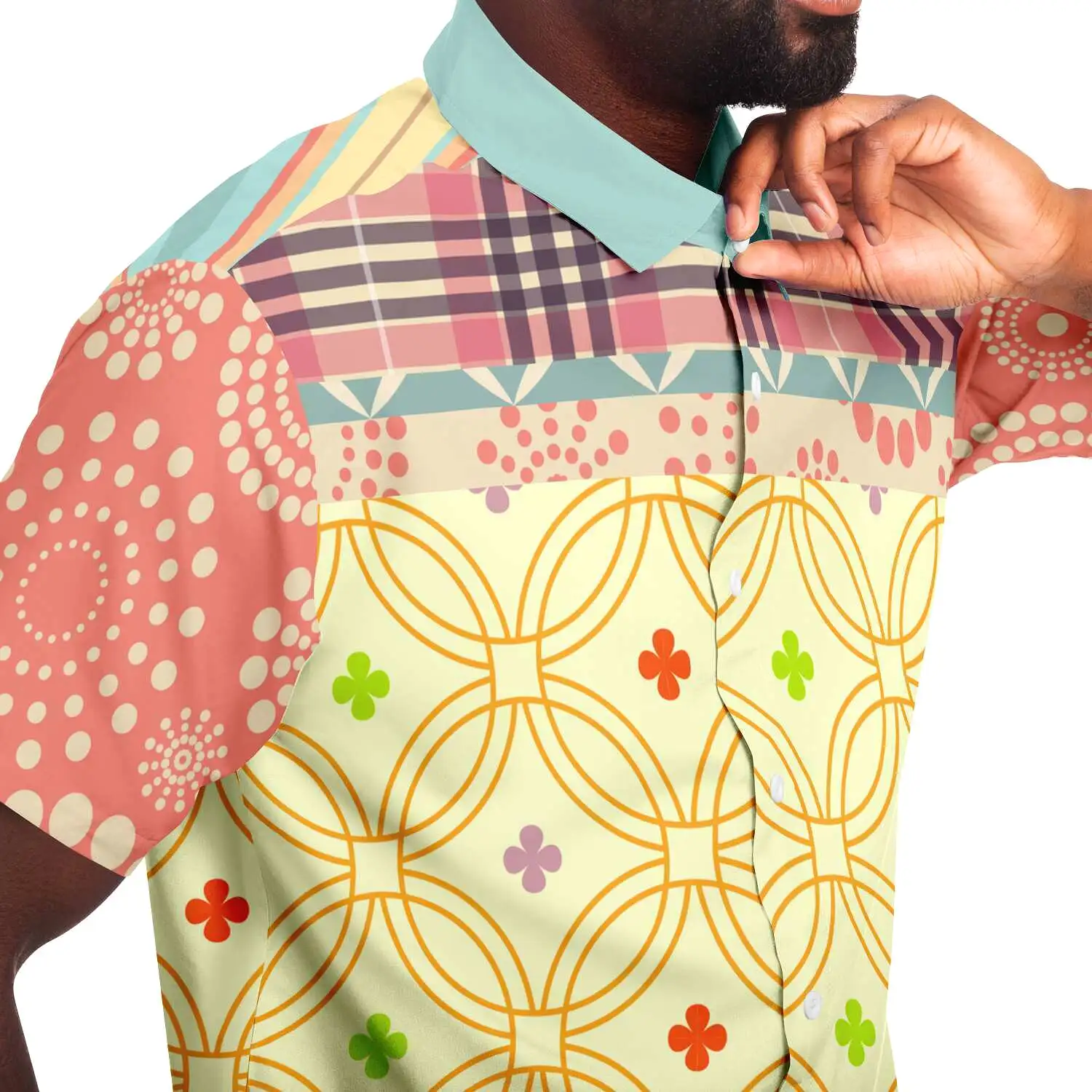 Kaleidoscope Short Sleeve Button Down Shirt