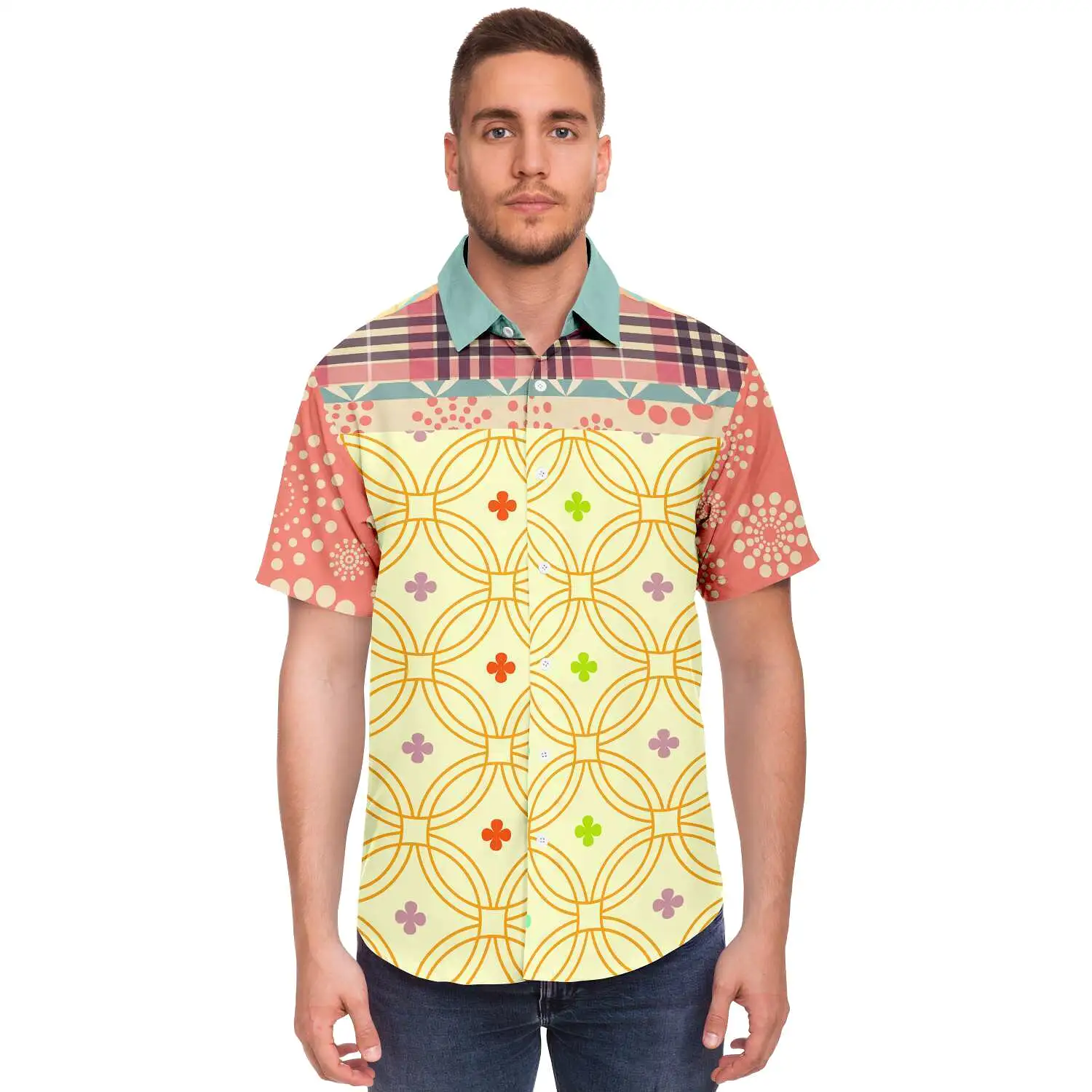 Kaleidoscope Short Sleeve Button Down Shirt