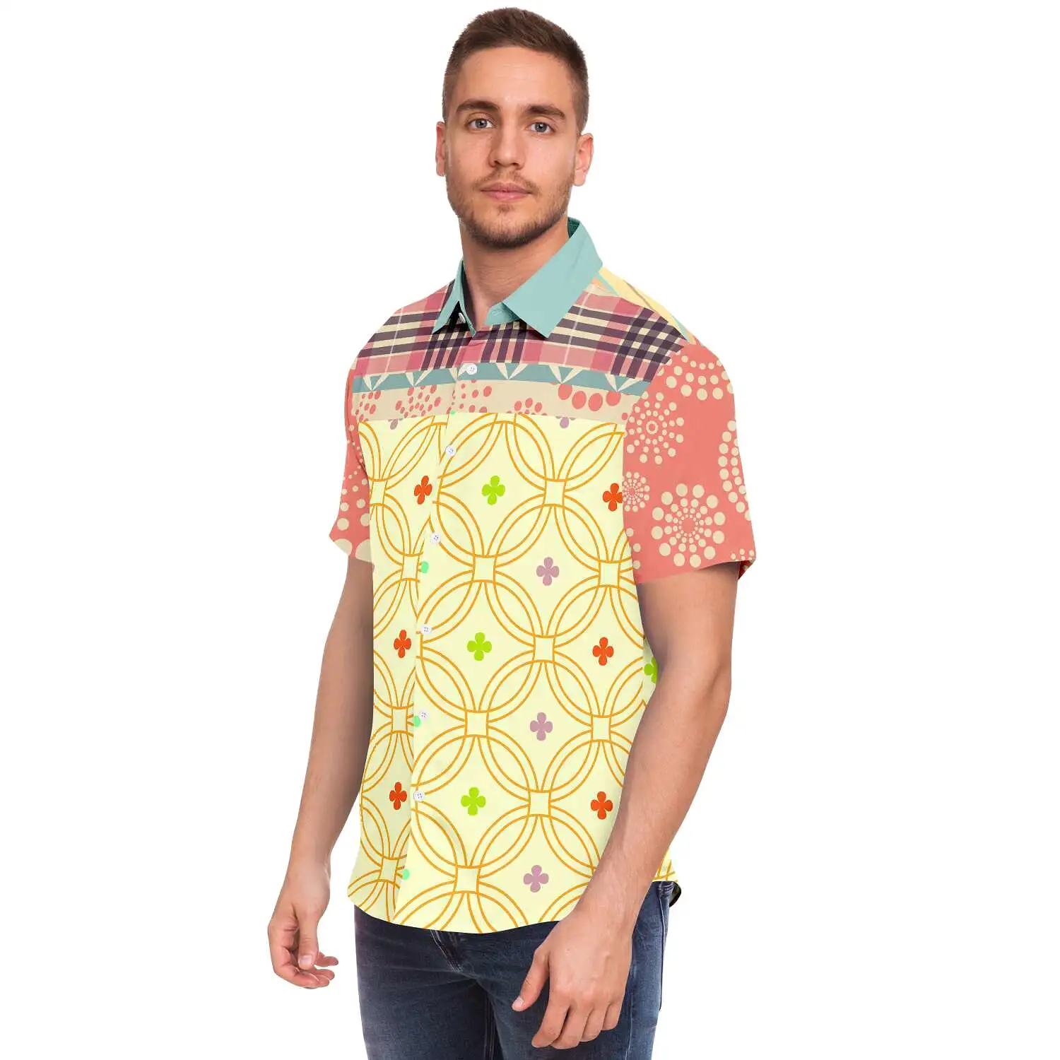 Kaleidoscope Short Sleeve Button Down Shirt