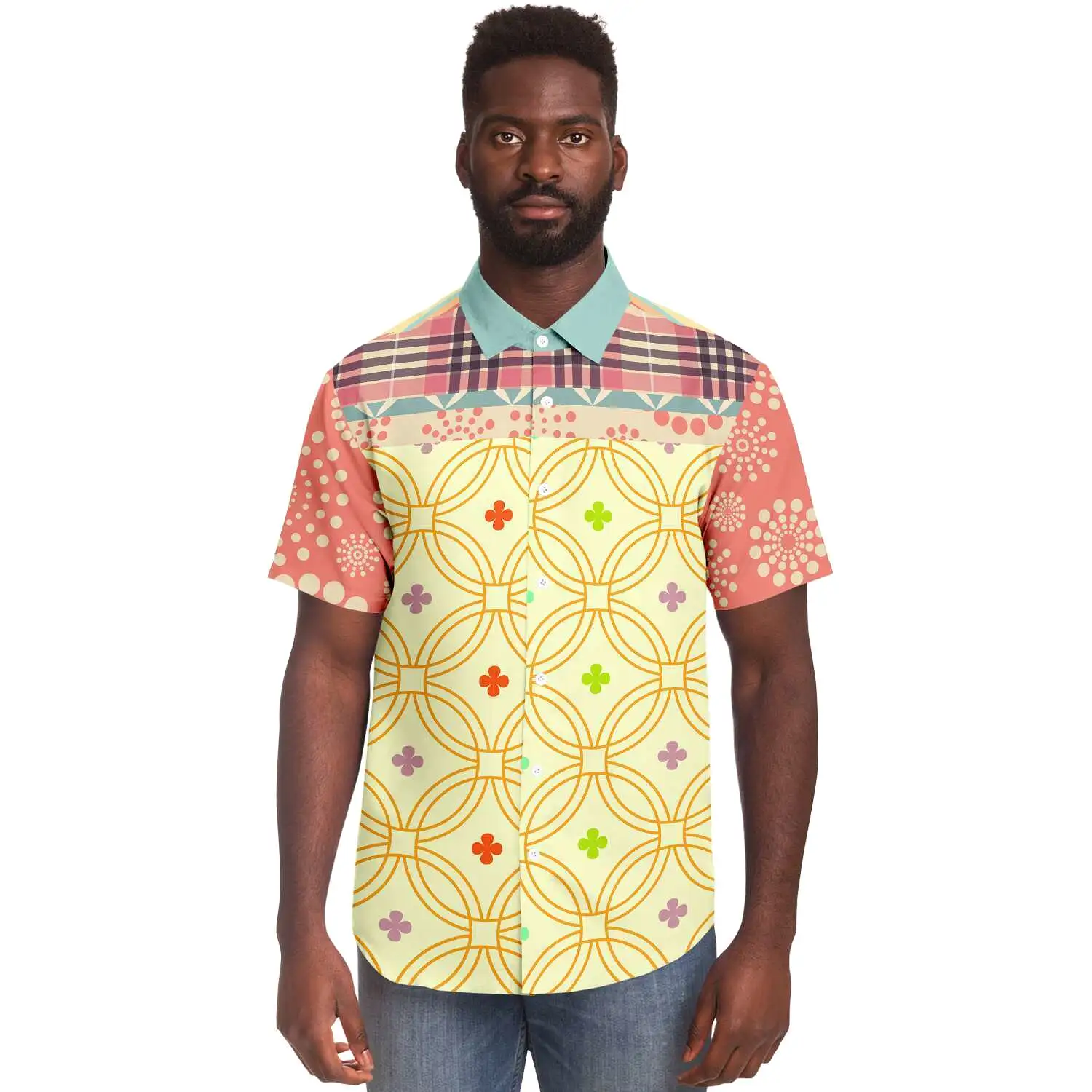 Kaleidoscope Short Sleeve Button Down Shirt