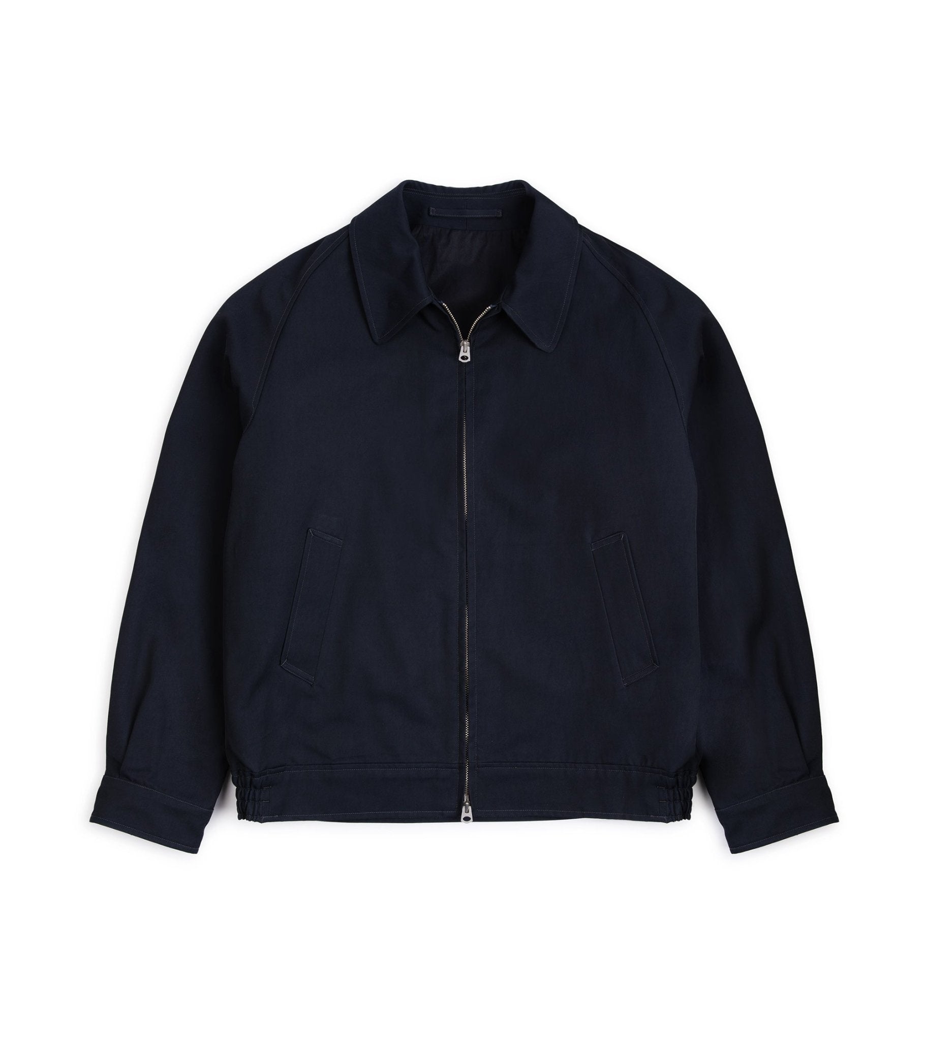 Kaptain Sunshine Cotton Rayon Harrington Jacket: Navy