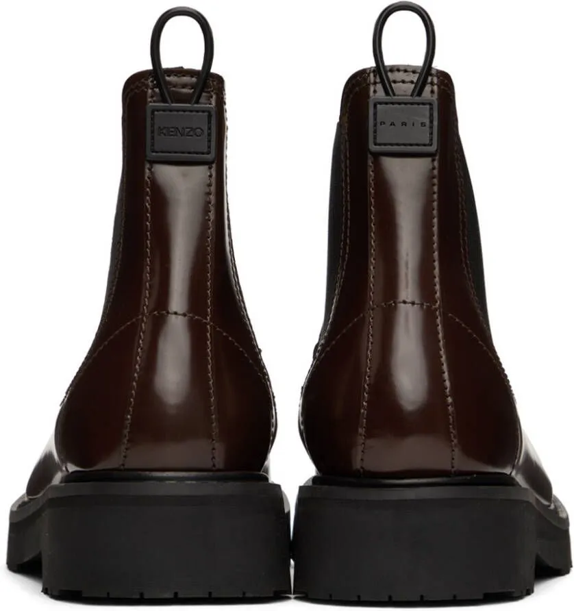 Kenzo Brown SMILE Chelsea Boots