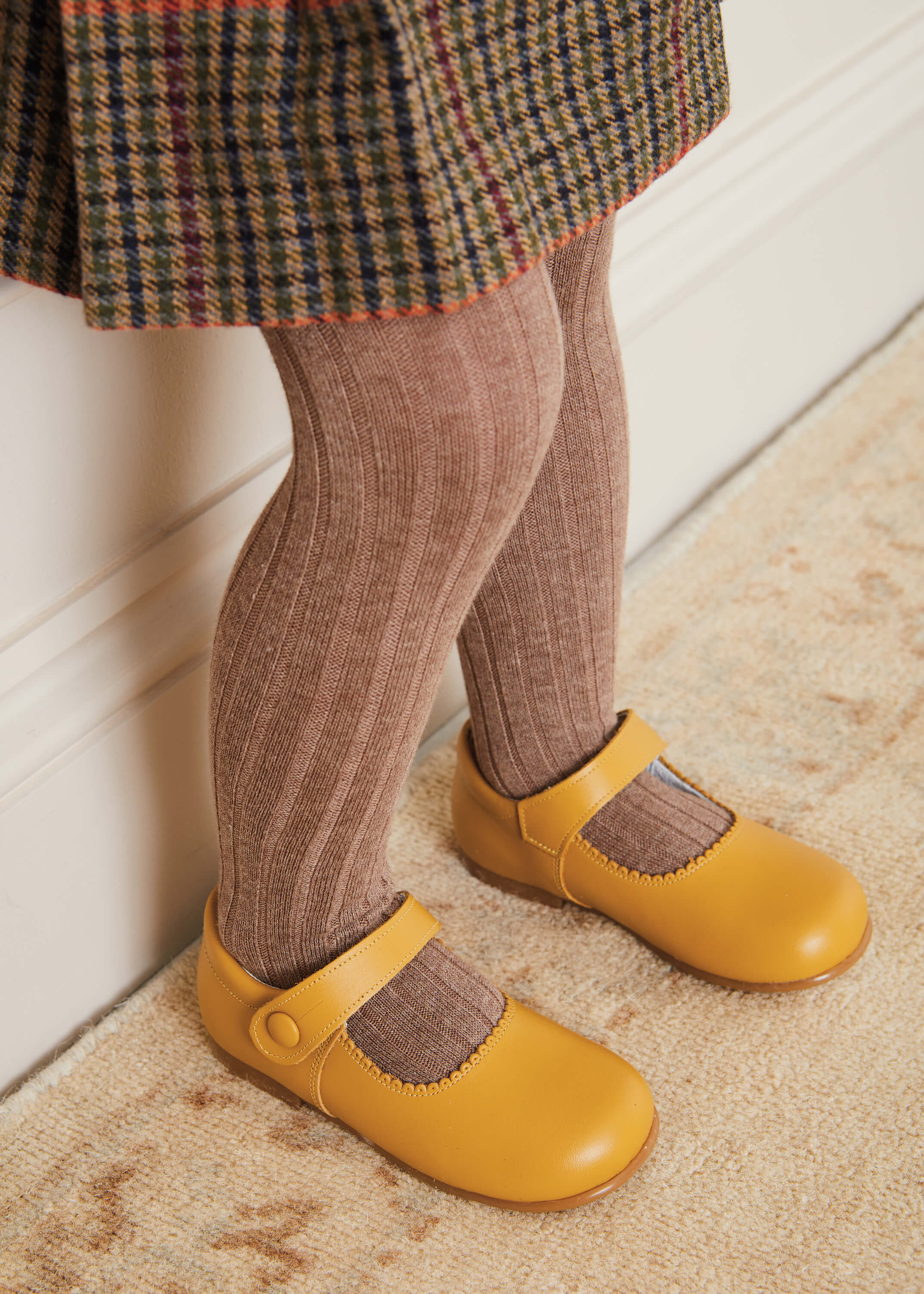 Leather Mary Jane Baby Shoes in Mustard (20-24EU)