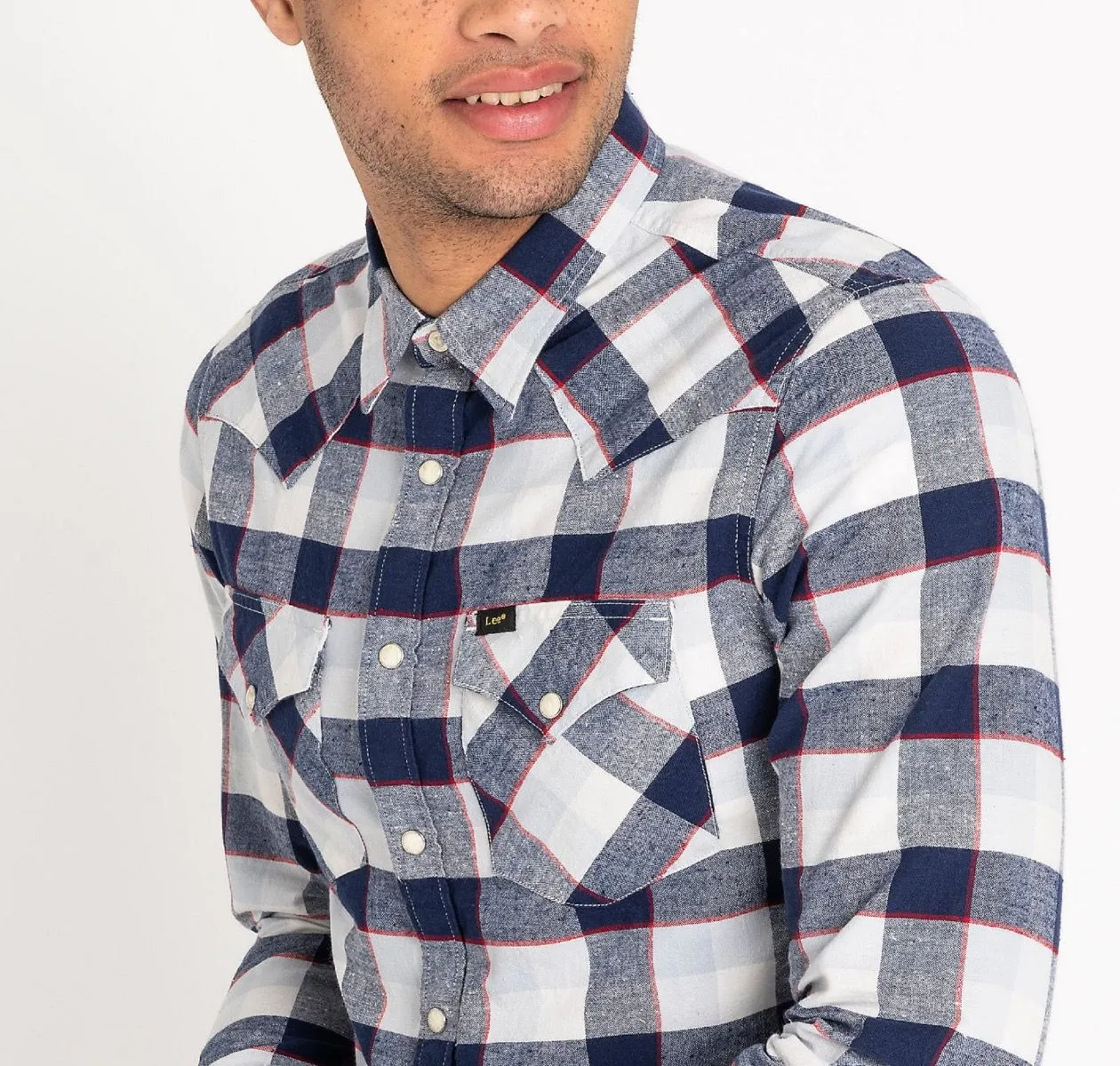 Lee Casual Check Long Sleeve Shirt Blue Print