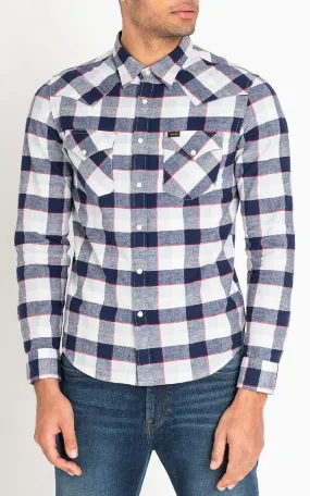 Lee Casual Check Long Sleeve Shirt Blue Print