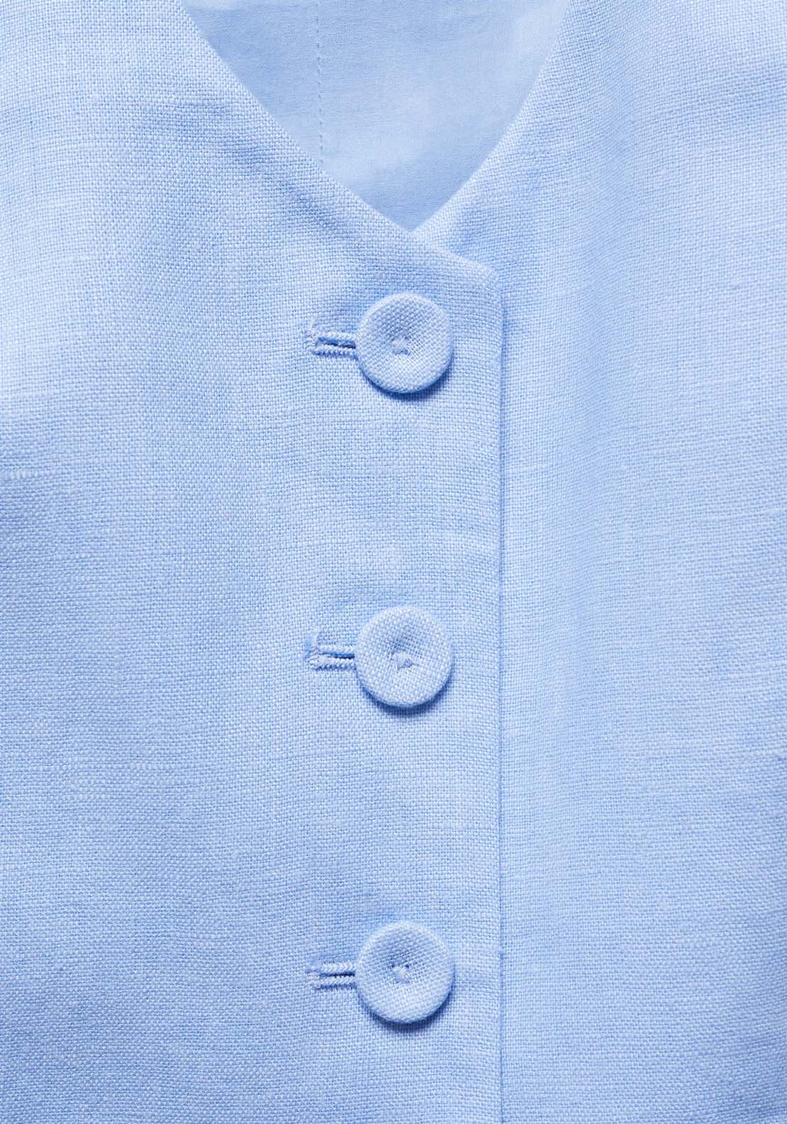 Linen suit waistcoat - Blue