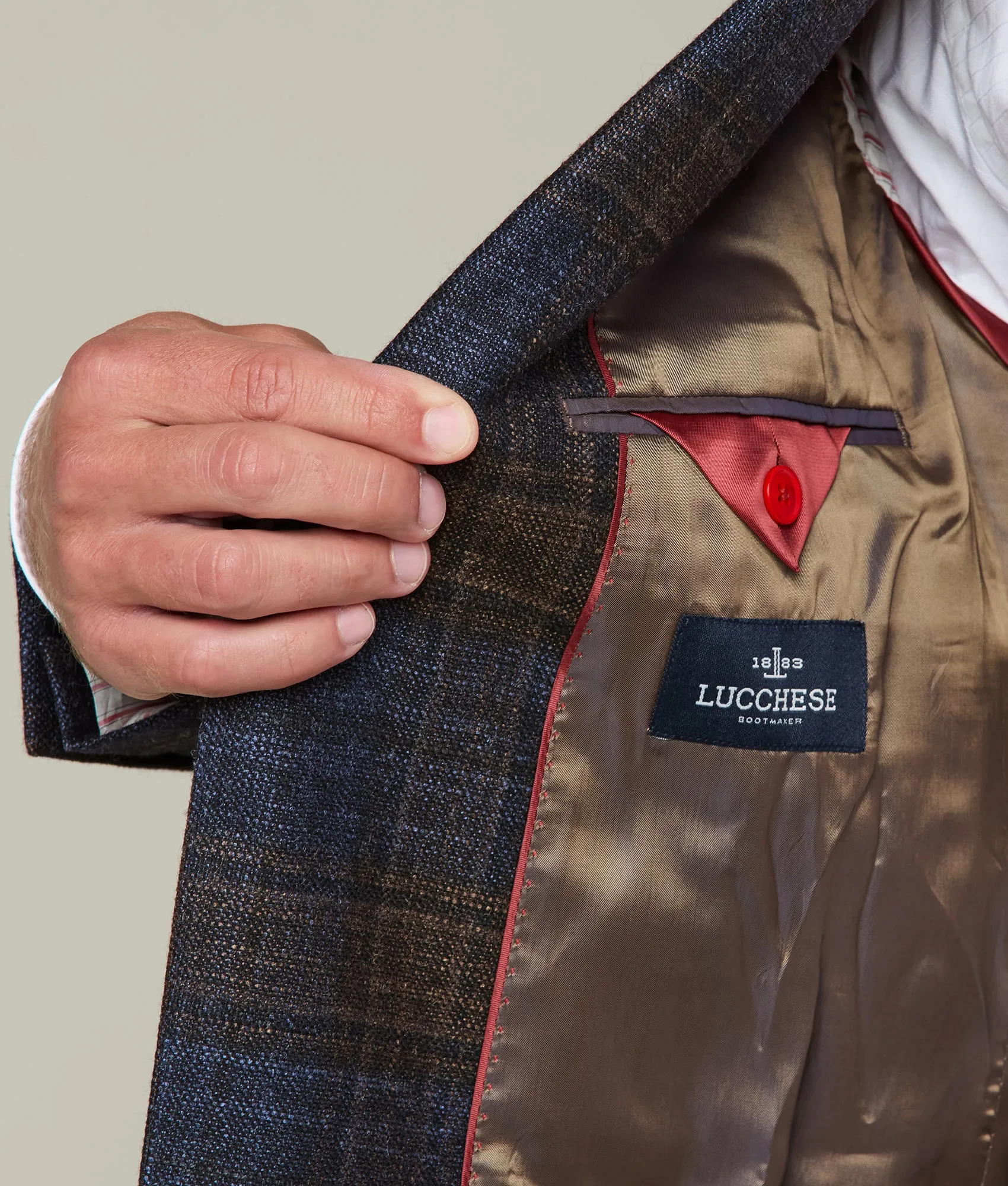 Lucchese Sport Coat :: Blue/Tan Plaid