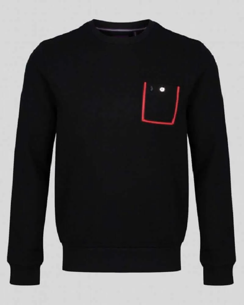 Luke 1977 DR DR Tape Pocket Crew Sweat Jet Black