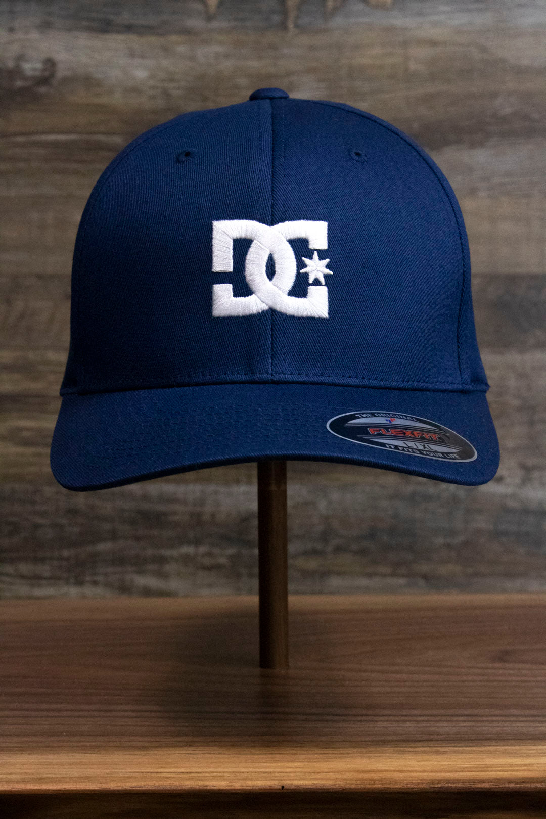 Navy Blue Skater Hat | DC Shoes Blue Bottom Navy Flexfit Cap