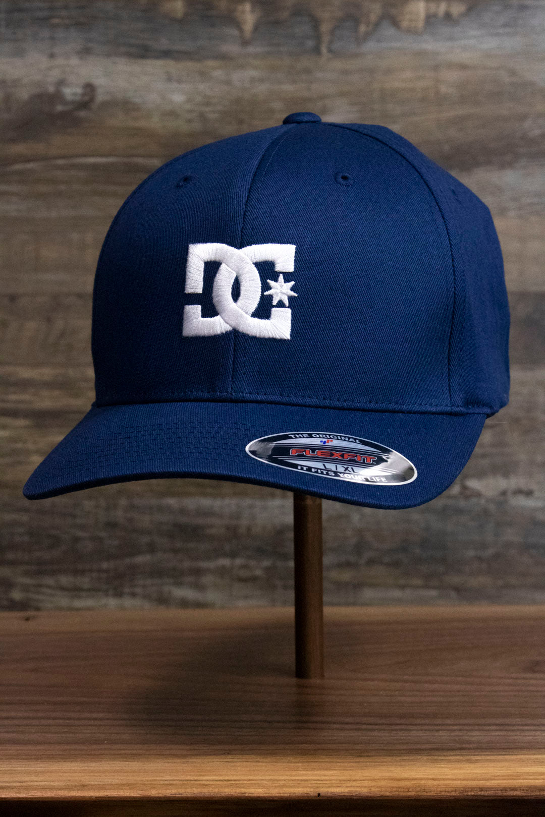 Navy Blue Skater Hat | DC Shoes Blue Bottom Navy Flexfit Cap