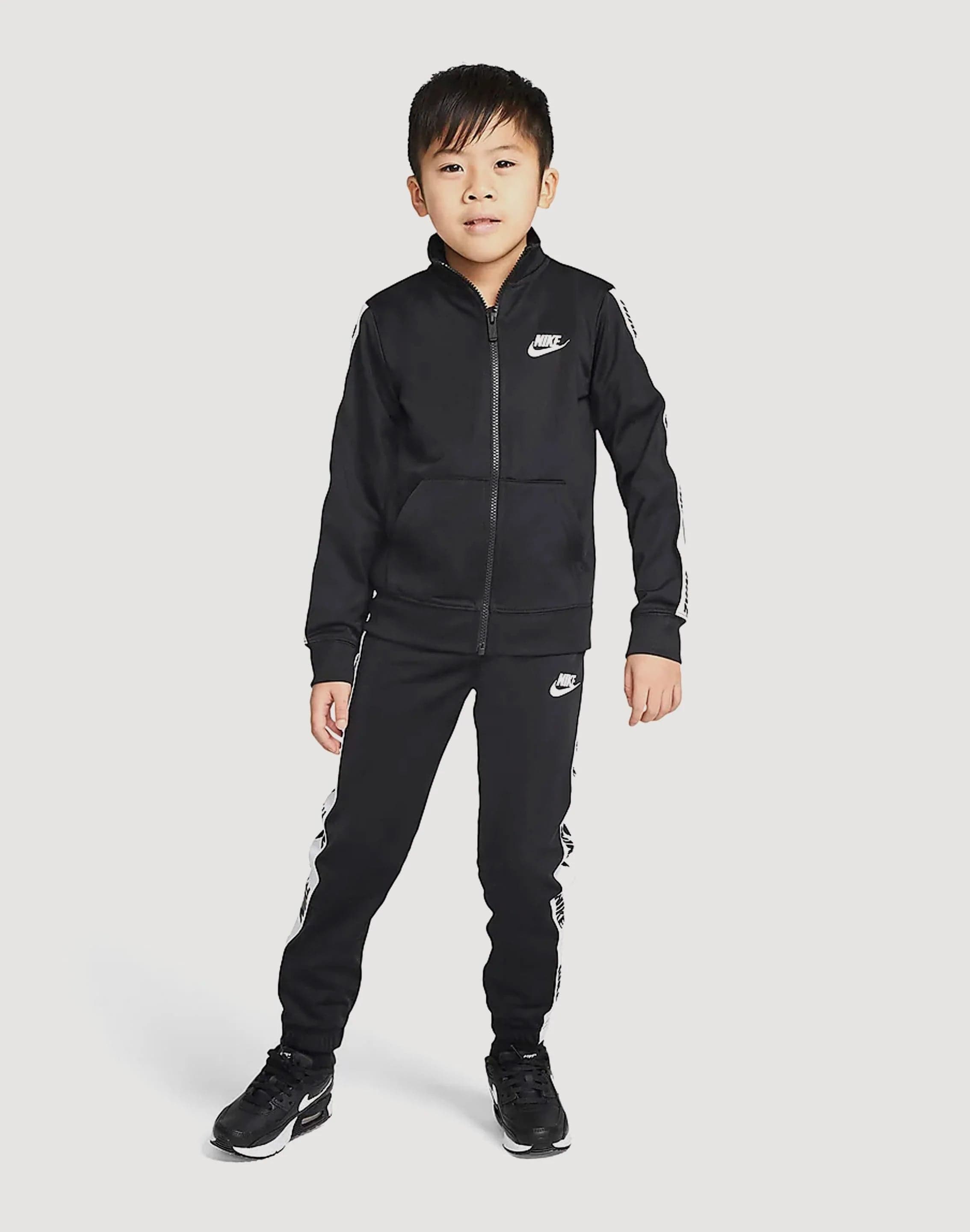 NIKE KIDS TRICOT BLACK SPORTSWEAR TRACKSUIT 2 SET