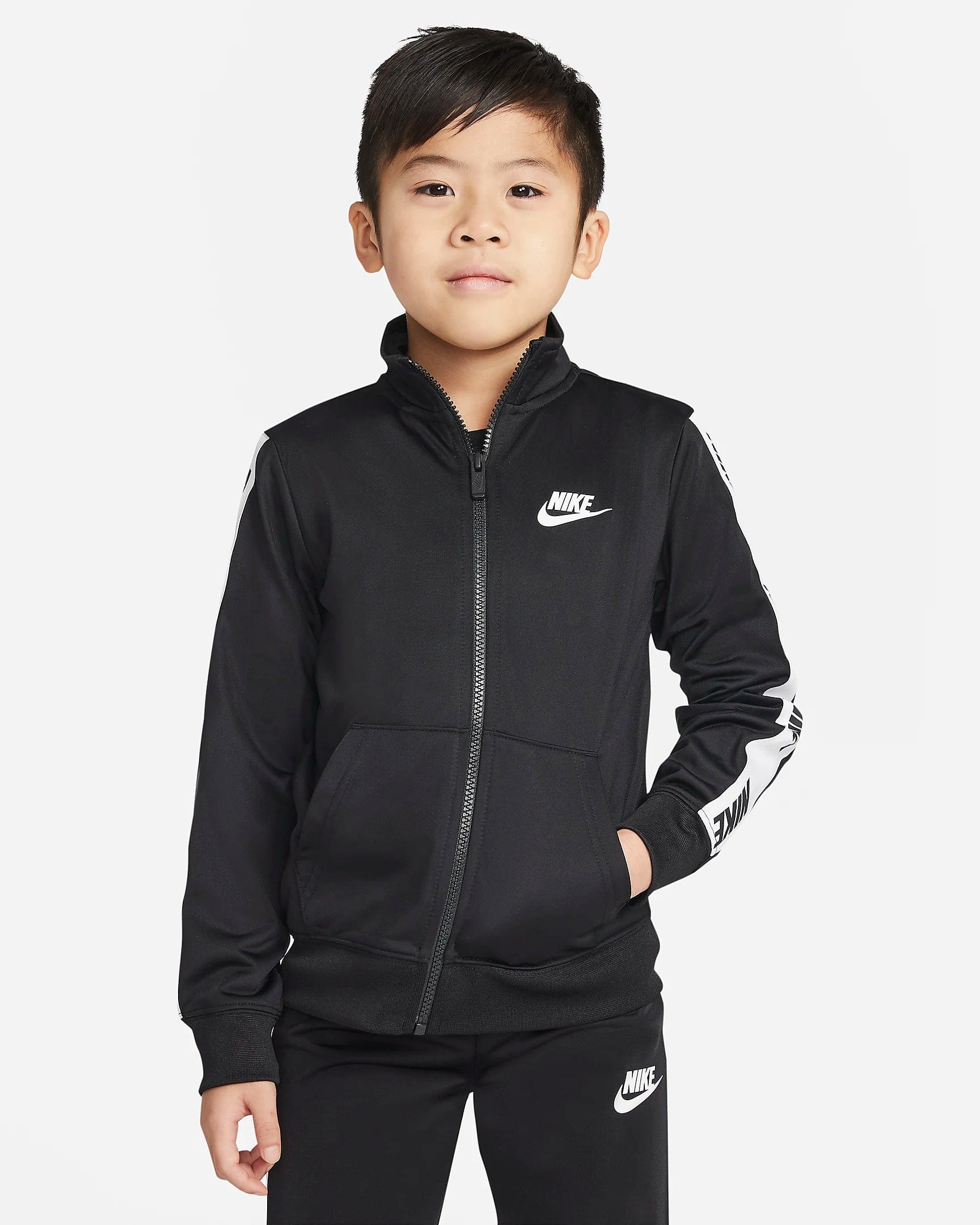 NIKE KIDS TRICOT BLACK SPORTSWEAR TRACKSUIT 2 SET