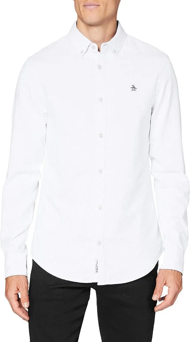 Original Penguin Core Oxford Long Sleeve Shirt Bright White