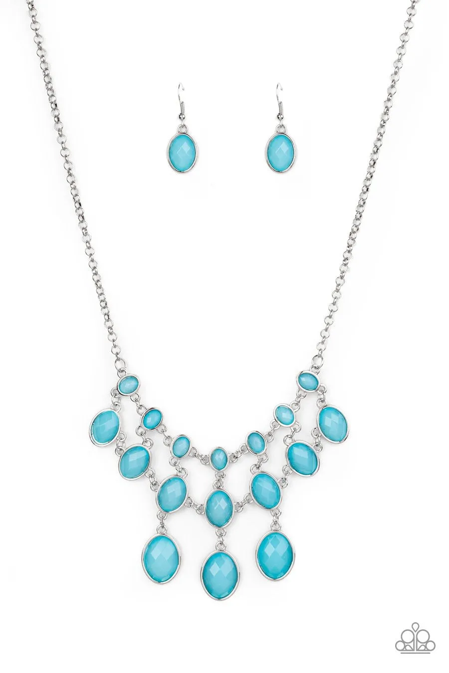 Paparazzi Mermaid Marmalade - Blue Gems - Necklace & Earrings