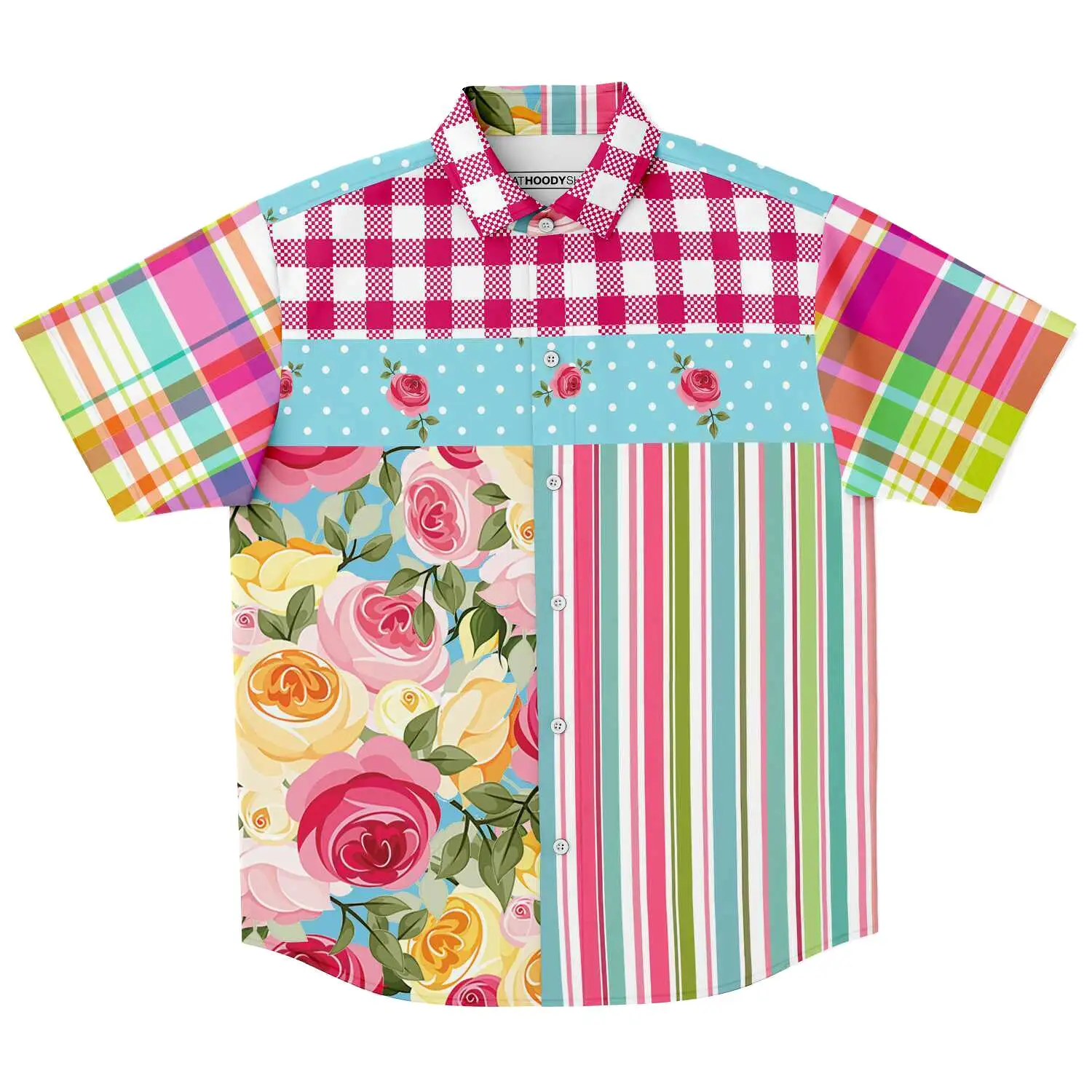 Parade of Roses Short Sleeve Button Down Shirt