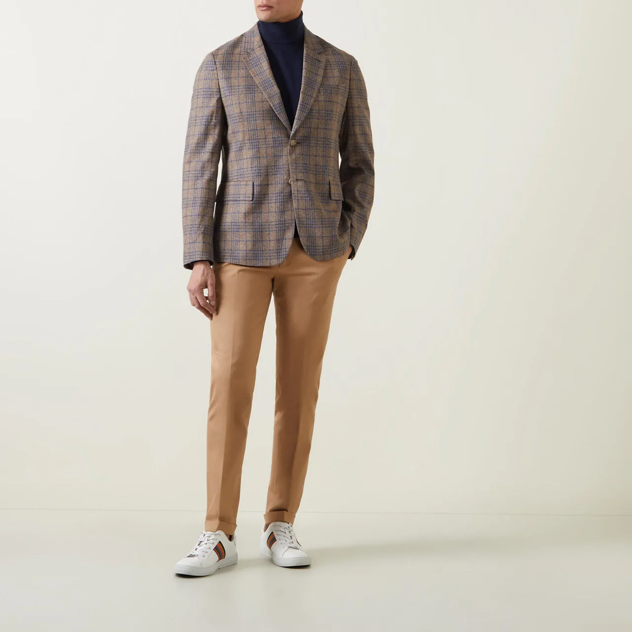 PAUL SMITH Prince of Wales Single-Breasted Blazer - Brown