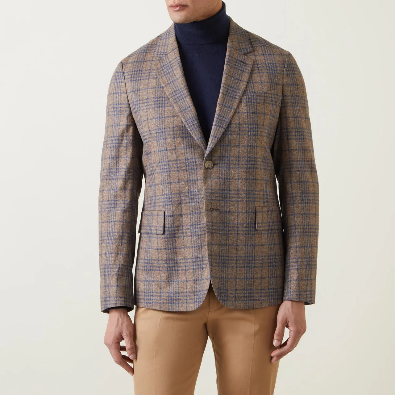 PAUL SMITH Prince of Wales Single-Breasted Blazer - Brown