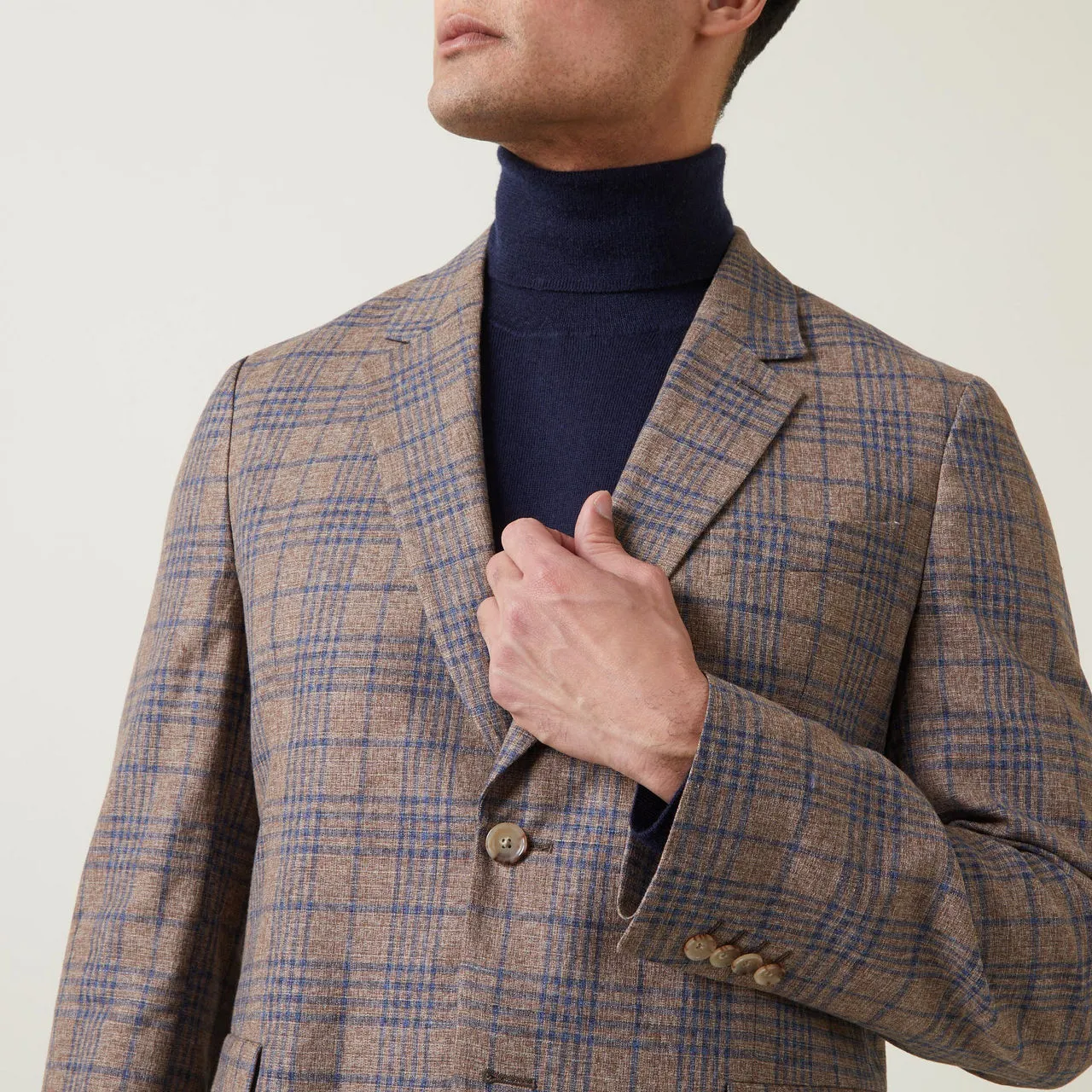 PAUL SMITH Prince of Wales Single-Breasted Blazer - Brown