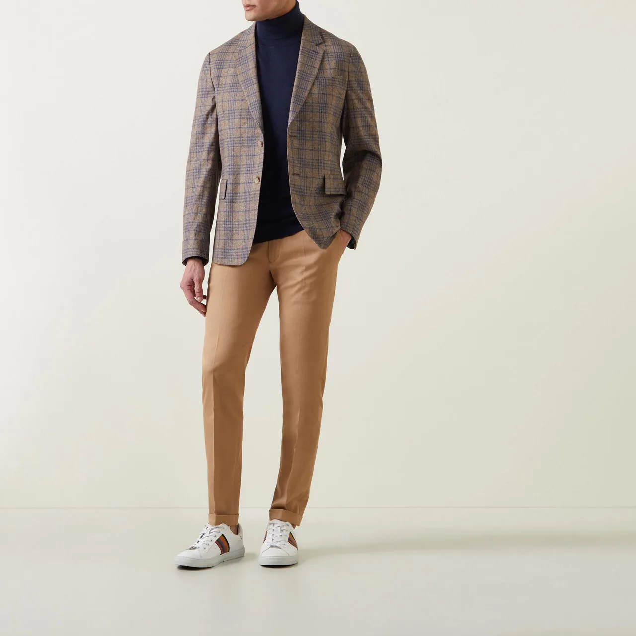 PAUL SMITH Prince of Wales Single-Breasted Blazer - Brown