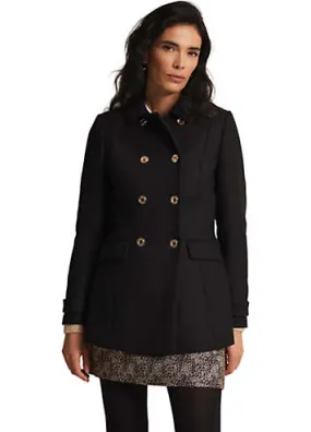 Phase Eight Aurelie Black Wool Smart Peacoat | Grattan