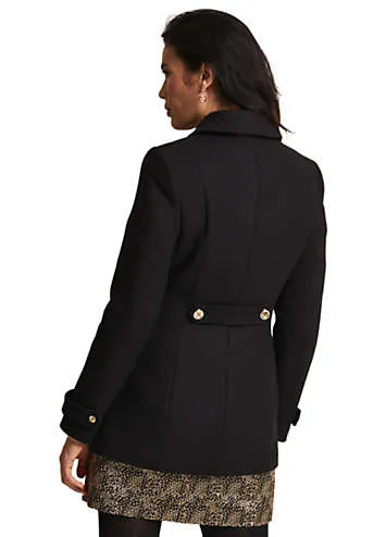 Phase Eight Aurelie Black Wool Smart Peacoat | Grattan