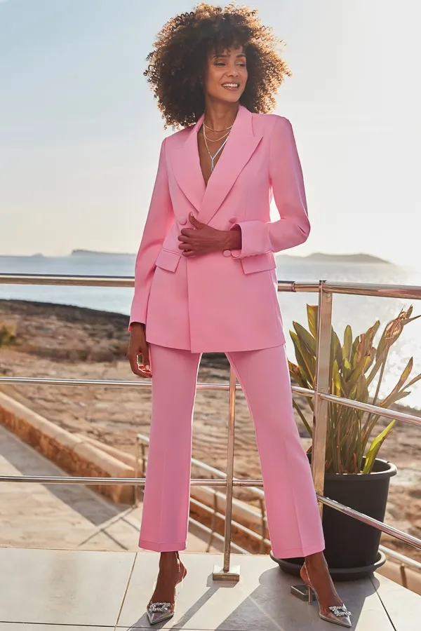 Pink Double Breasted Blazer