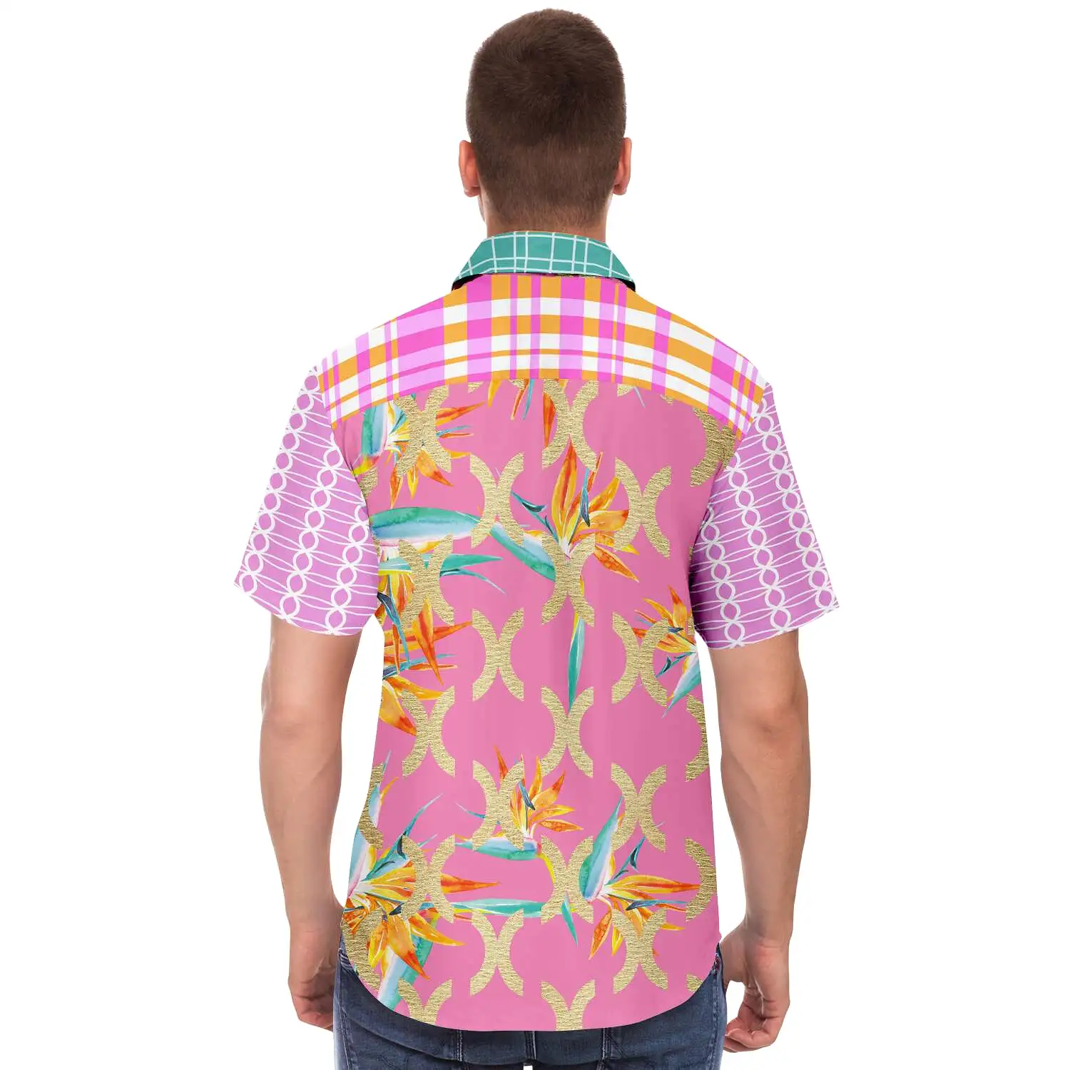 Pink Passion Short Sleeve Button Down Shirt