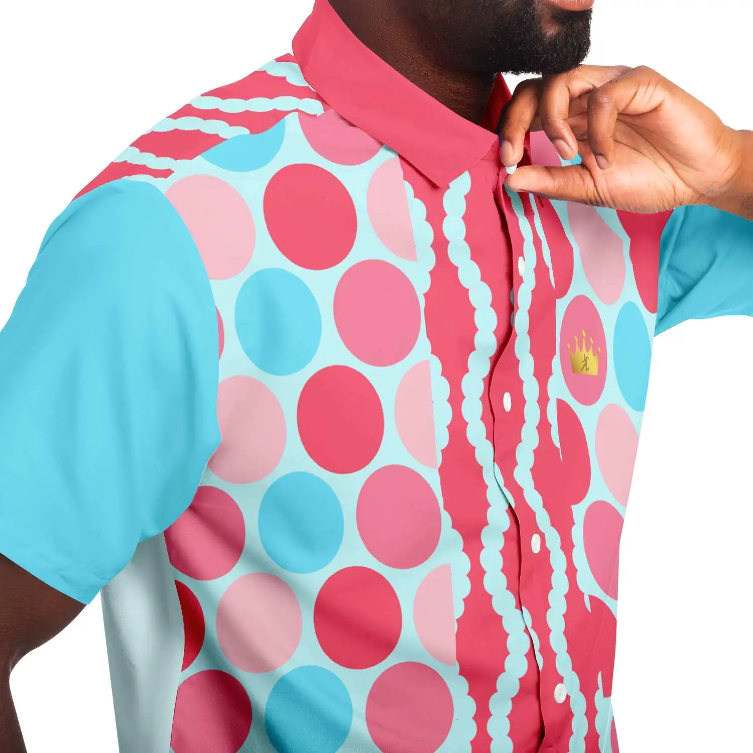 Polka Time Short Sleeve Button Down Shirt