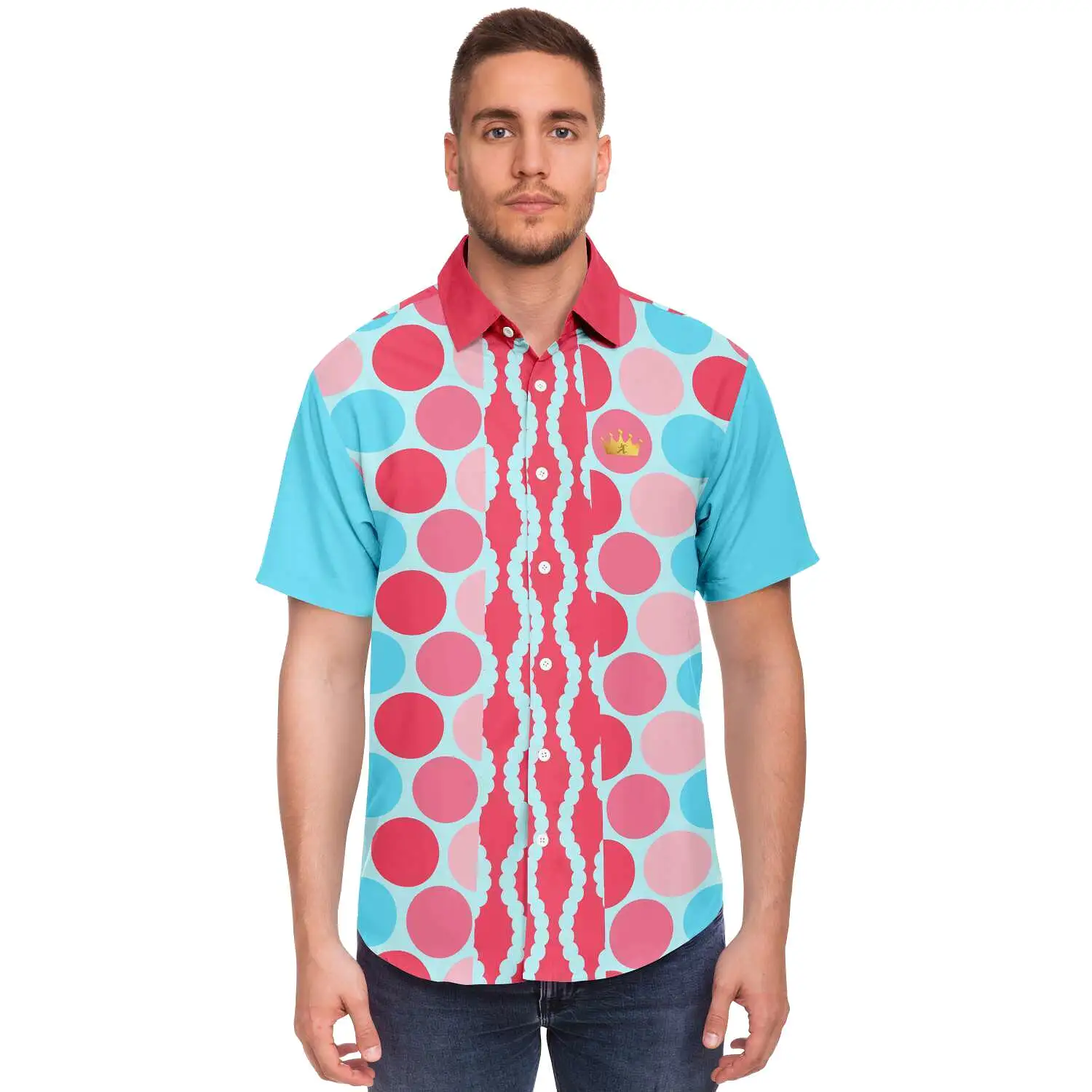 Polka Time Short Sleeve Button Down Shirt