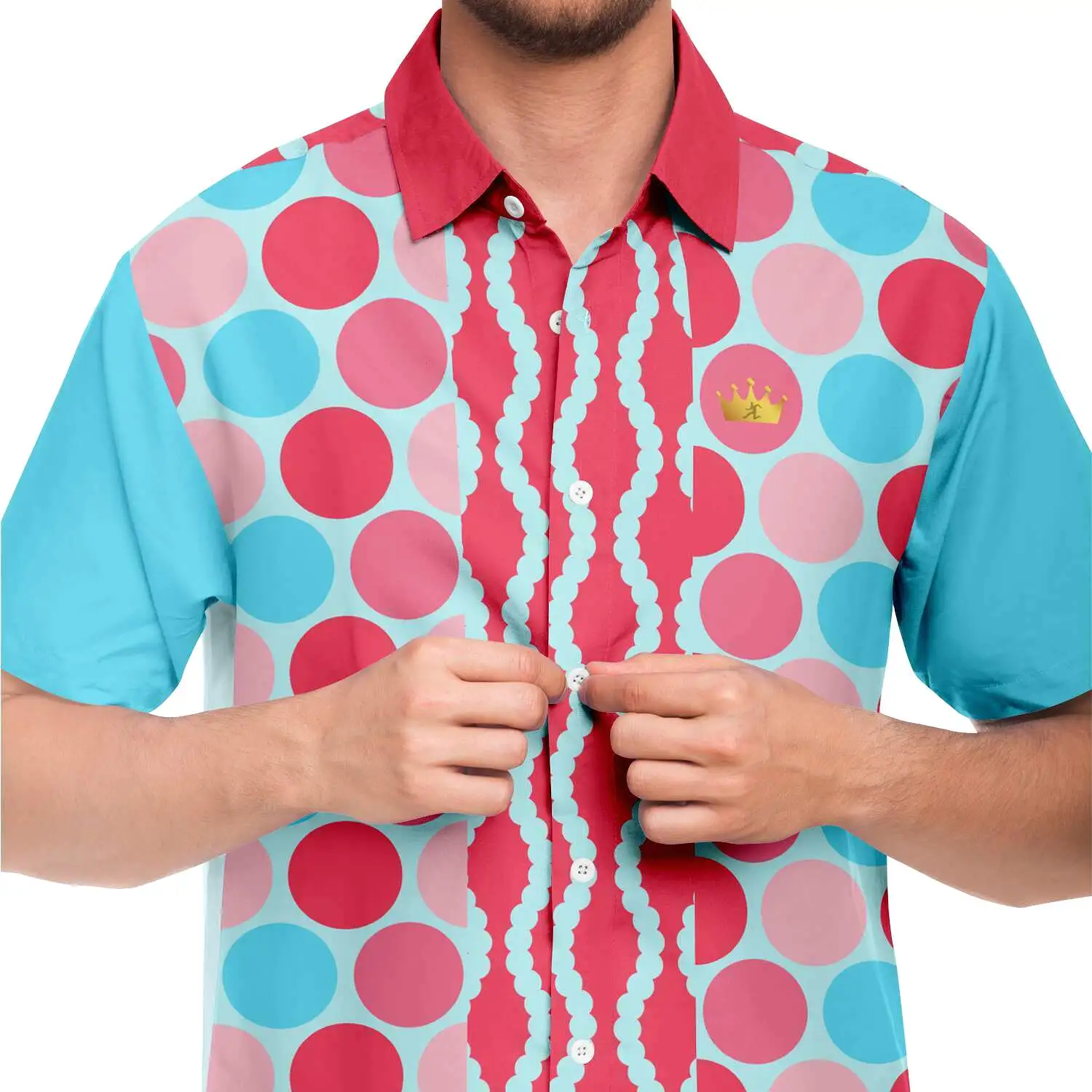 Polka Time Short Sleeve Button Down Shirt