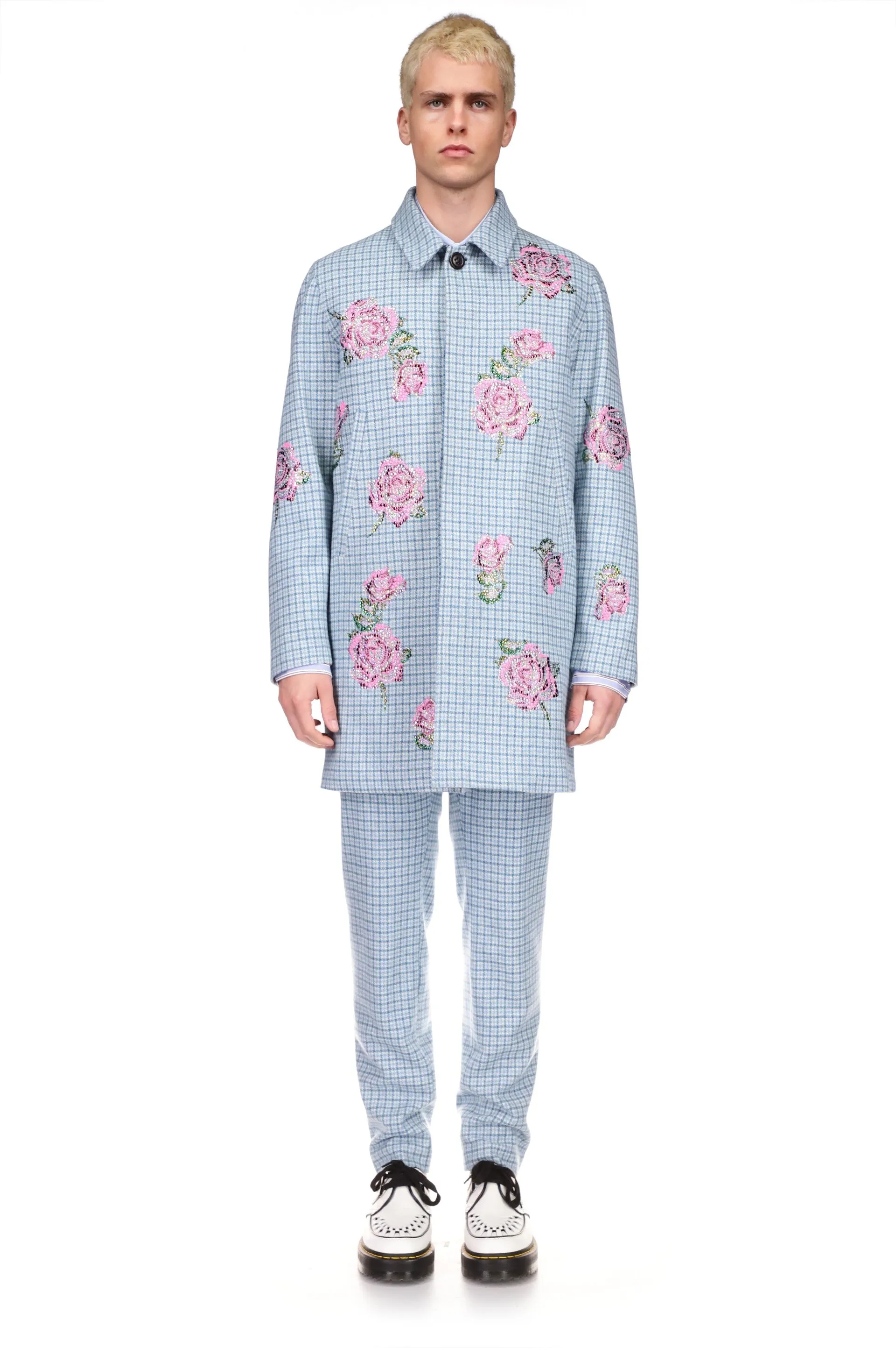 'PRINCE OF WHALES PINKY BLUE' MAC COAT