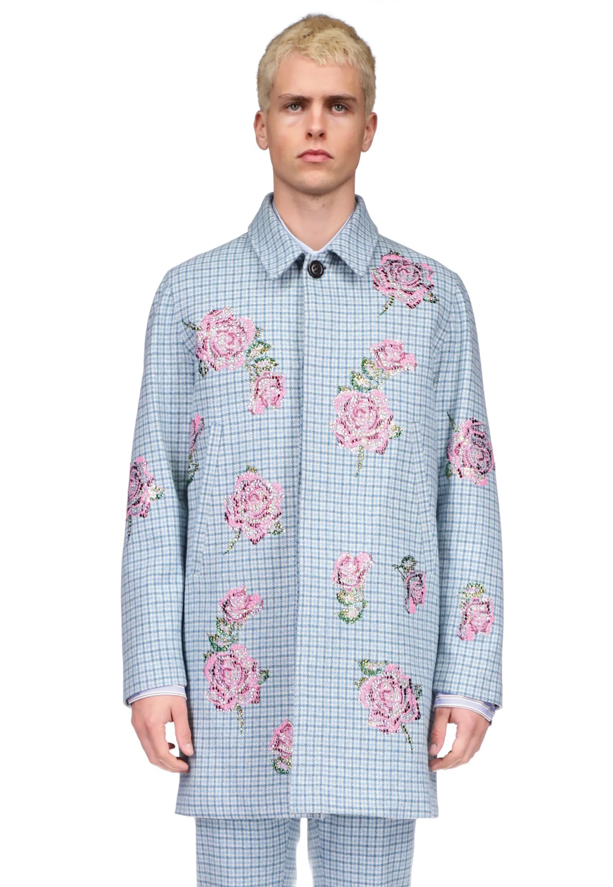 'PRINCE OF WHALES PINKY BLUE' MAC COAT