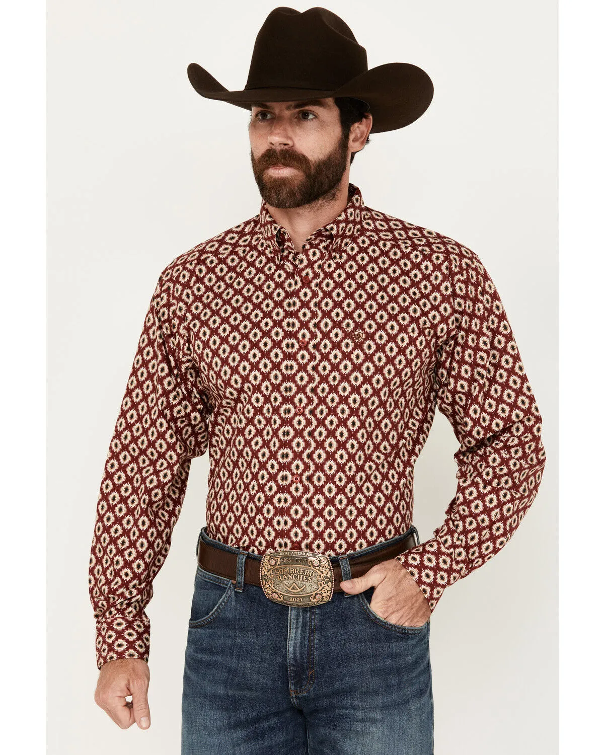 Product Name:  Ariat Men's Nevil Southwestern Print Long Sleeve Button-Down Shirt - Tall