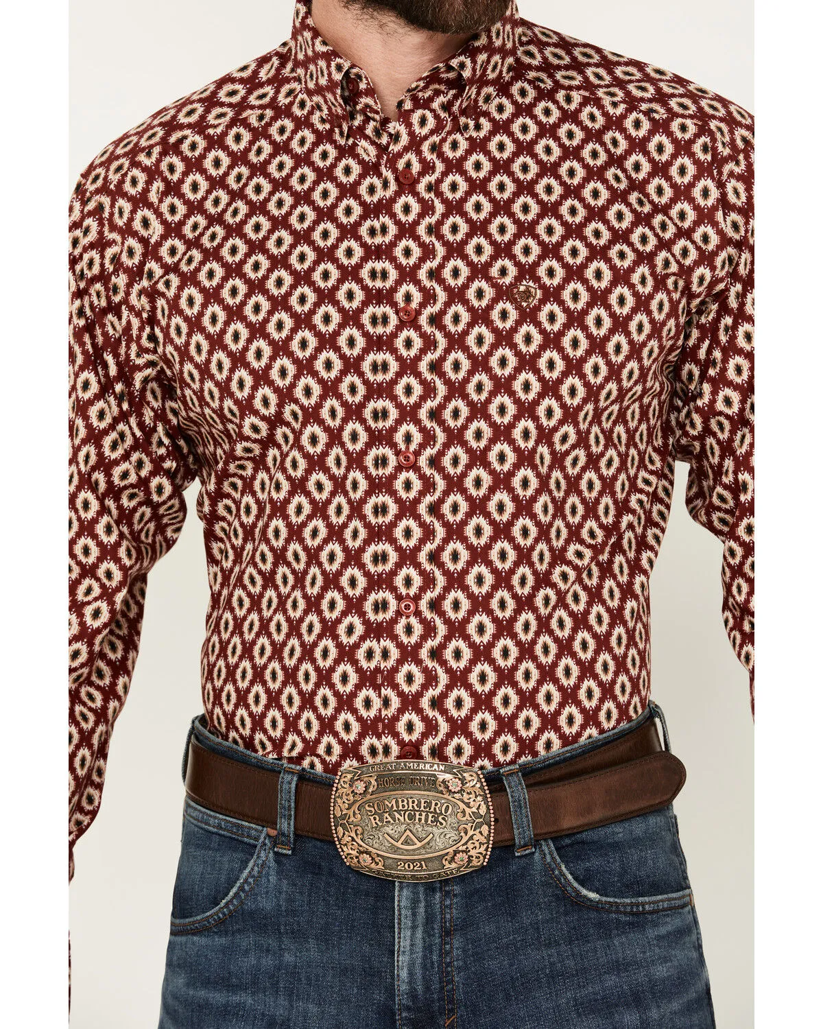 Product Name:  Ariat Men's Nevil Southwestern Print Long Sleeve Button-Down Shirt - Tall