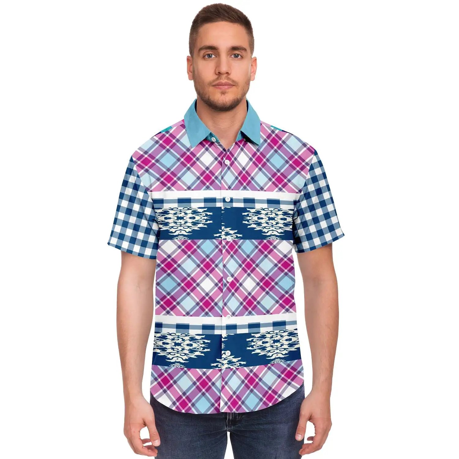 Purple Haze Plaid S/S Button Down Shirt